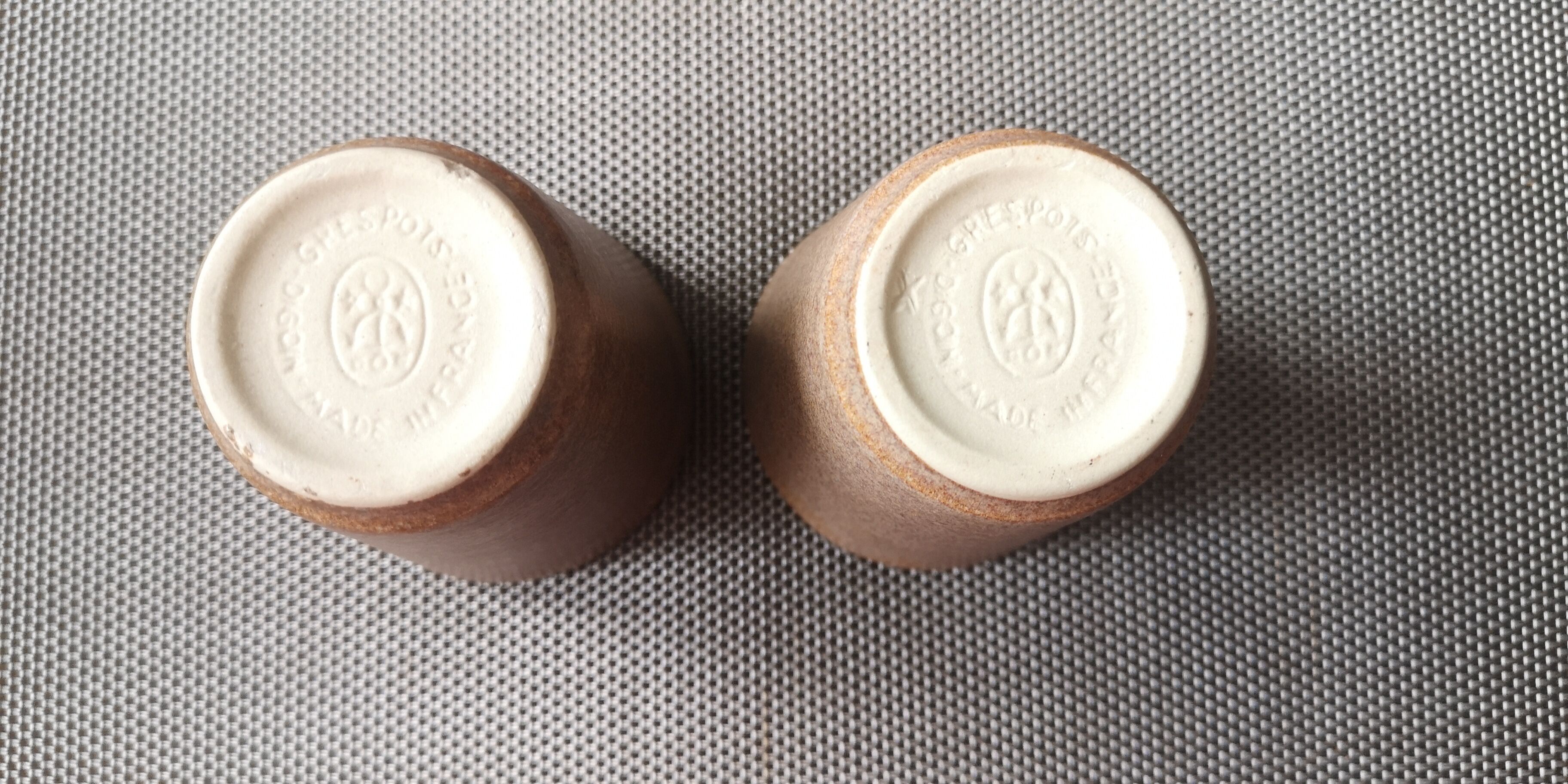 Pair of Digoin cups/glass