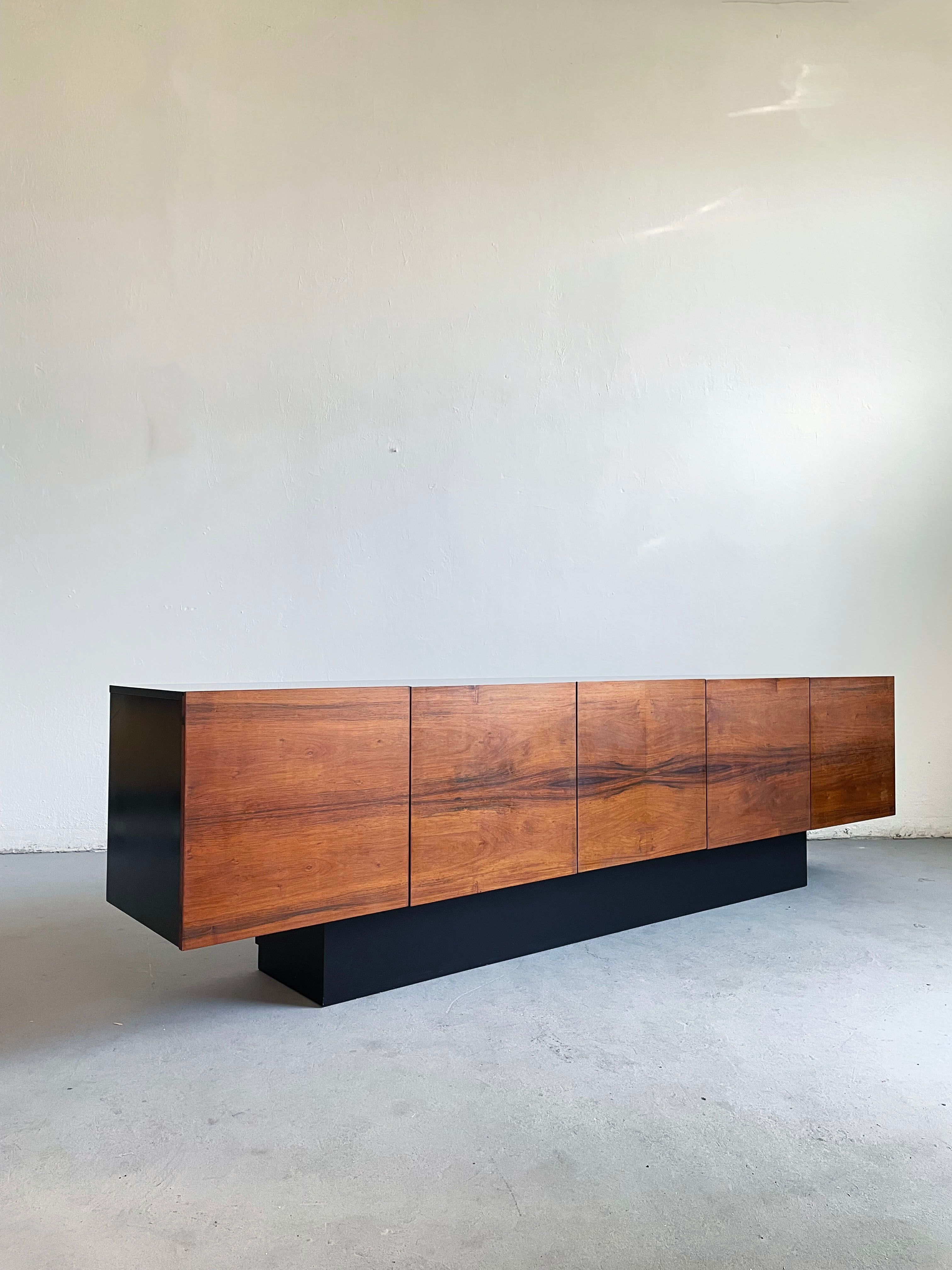 Mid century modern sideboard credenza brazilian rosewood veneer