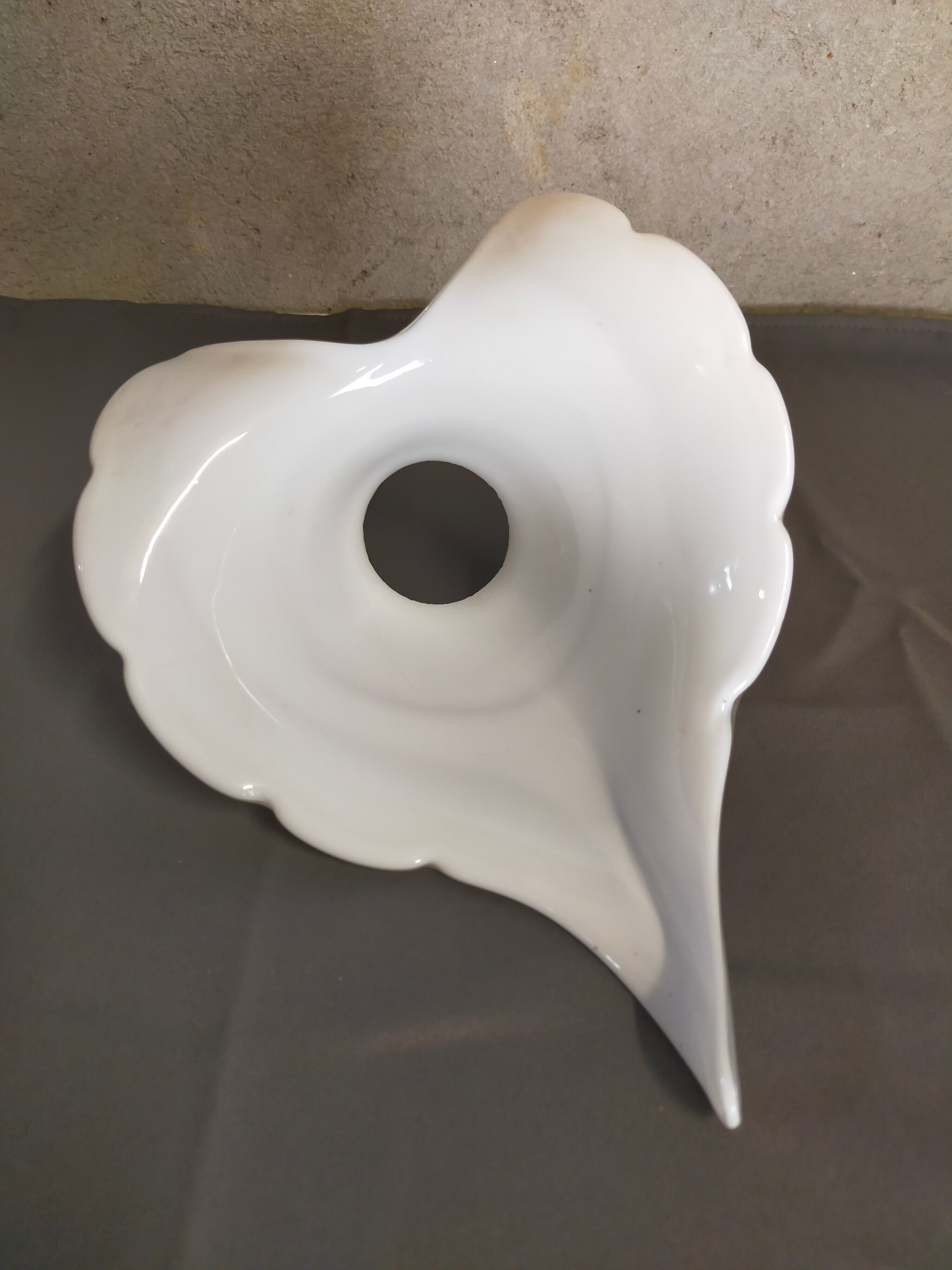 Vintage tulip white lampshade in blown glass Murano