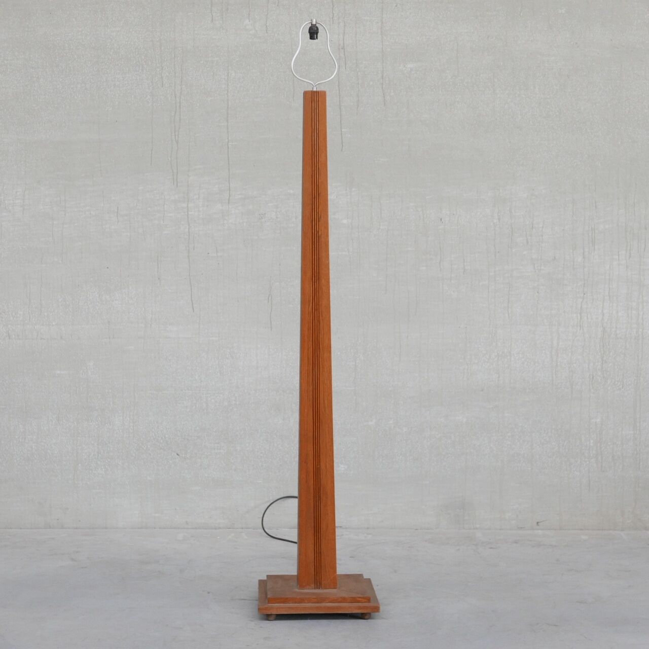 Art deco french oak floor lamp