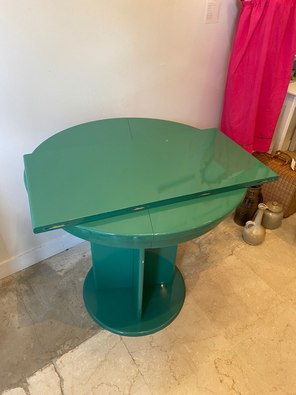 Lacquered round table