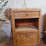 Pair of art deco oak bedside tables
