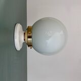 Vintage wall or ceiling light globe in white opaline.