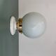 Vintage wall or ceiling light globe in white opaline.