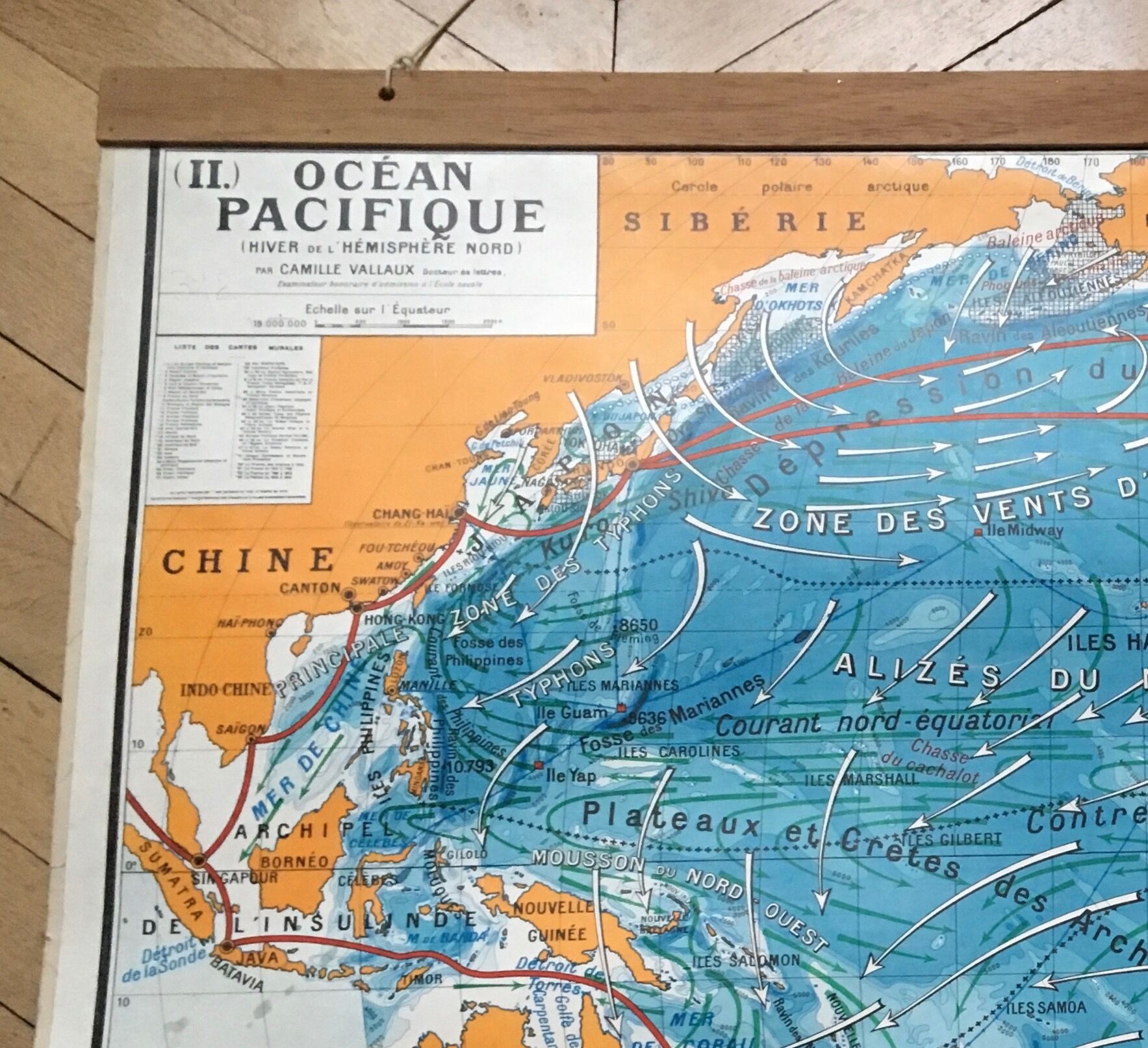 Pacific Ocean wall map