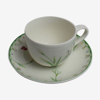Tasse et sous-tasse en porcelaine Villeroy et Boch