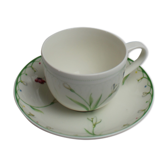 Tasse et sous-tasse en porcelaine Villeroy et Boch