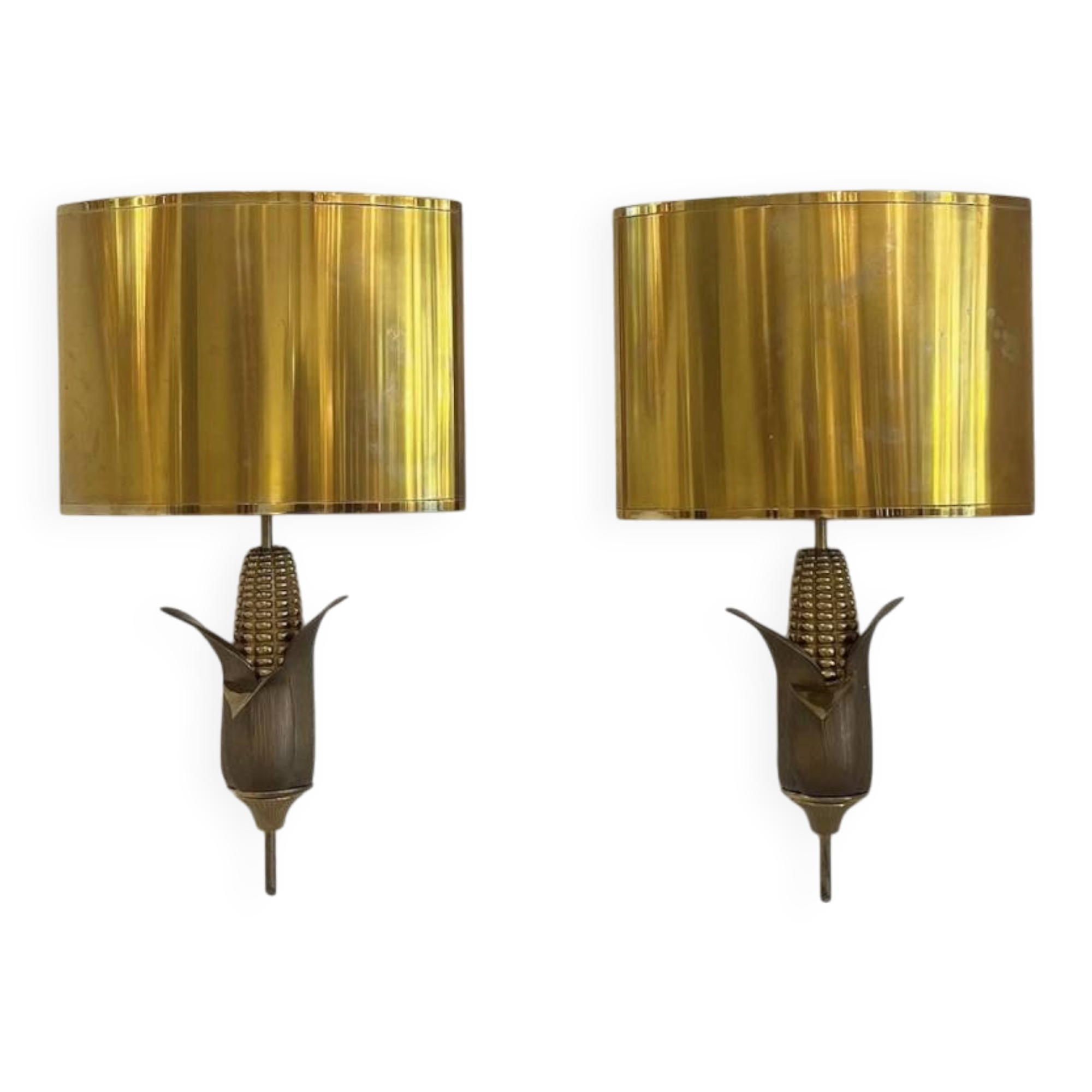 Pair of neoclassical wall sconces corn ear model Maison Charles Paris