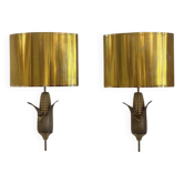 Paire d'appliques neoclassiques modèle épis de maïs Maison Charles Paris
