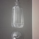 Gouache study of 2 decanters. National School of Decorative Arts circa 1910 on grey paper