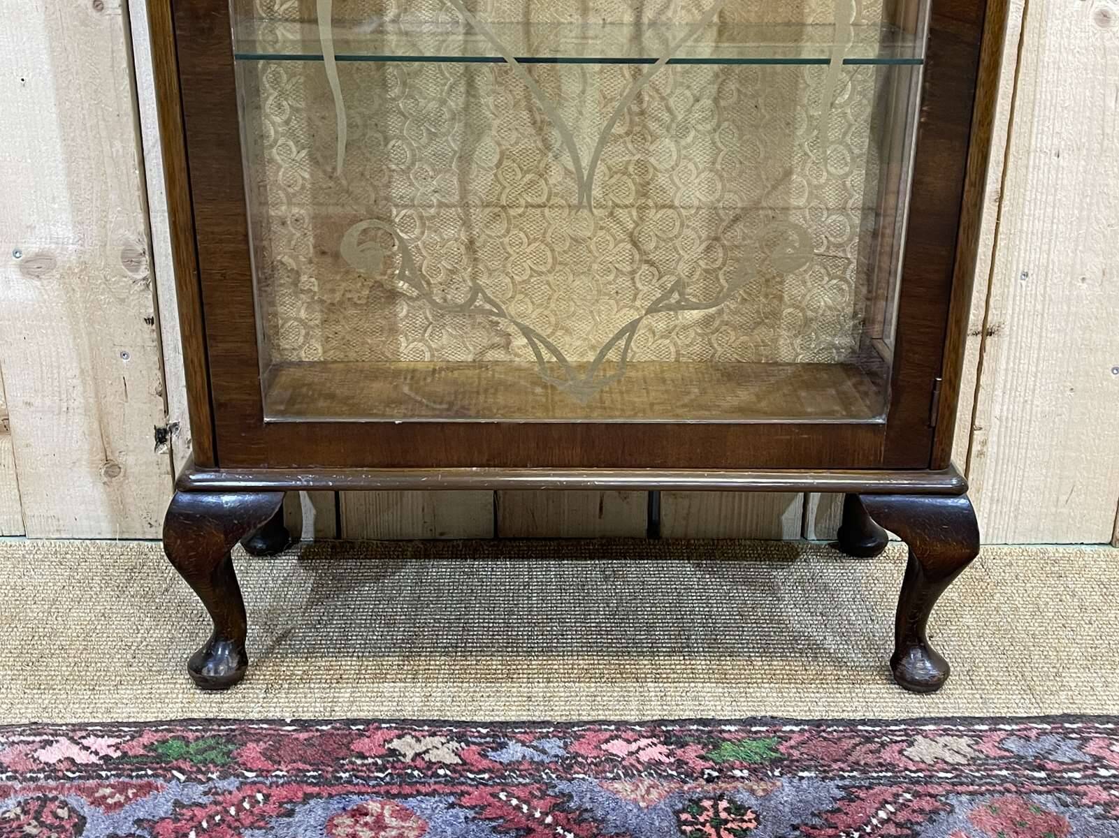 English mahogany display cabinet from the 1950s