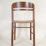 Dining chair in beech wood woven in rope