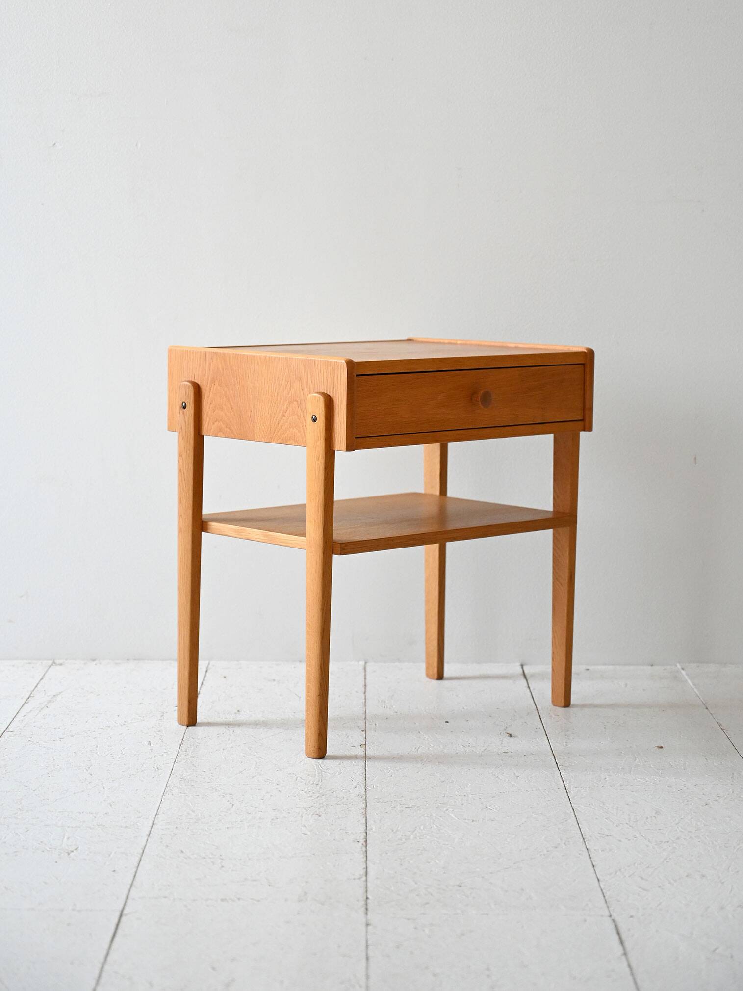 Vintage Scandinavian Oak Bedside Table, 1950s/60s
