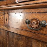 Louis Philippe two-body bookcase in walnut wood.