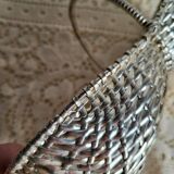 Woven silver-plated metal basket