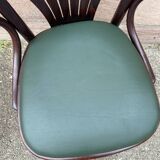 Pair of vintage 80s curved wood restaurant armchairs