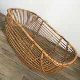 Vintage rattan cradle