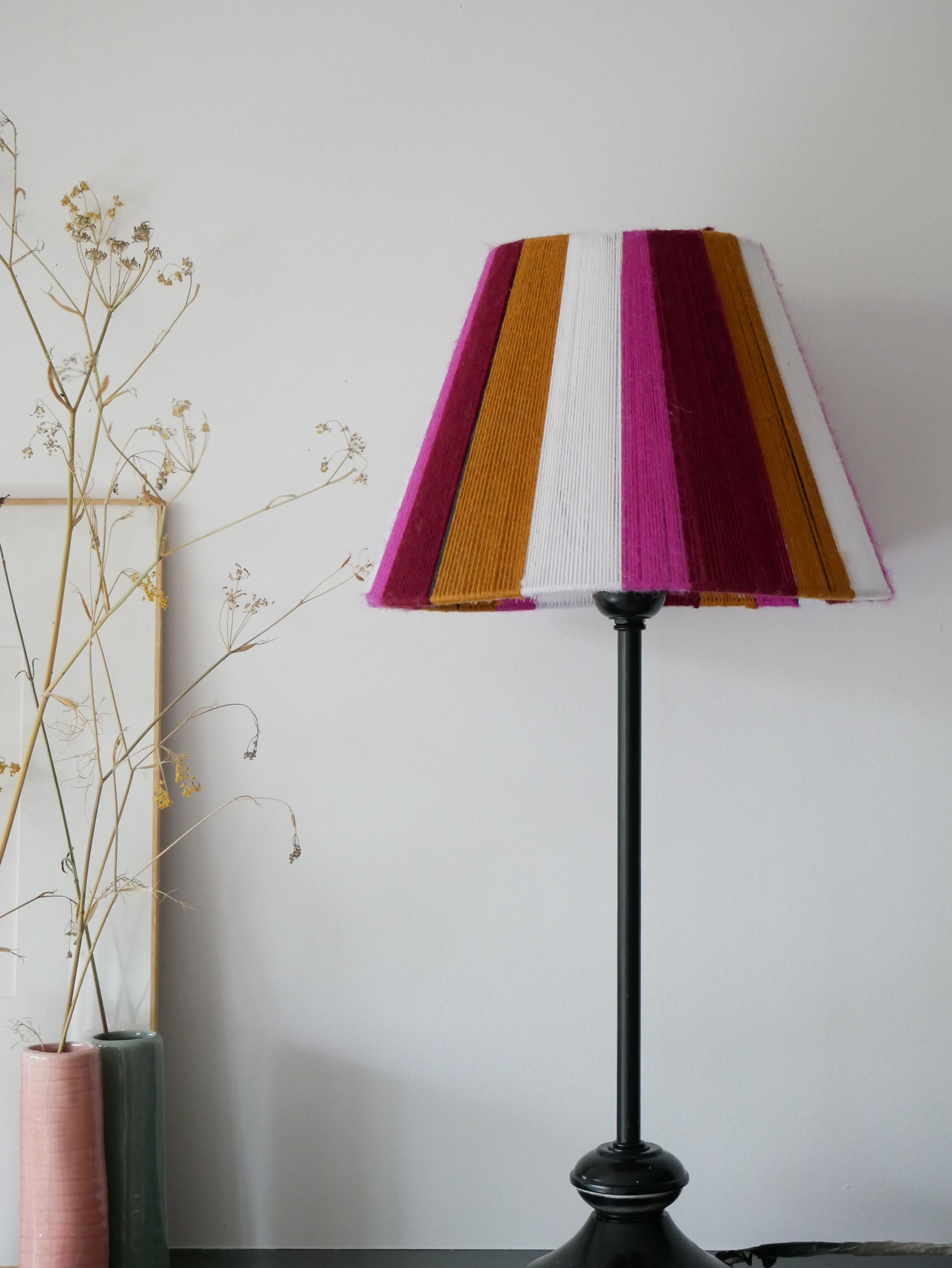 Lampshade model Irma - hand-woven lamps - Unique lampshade in woven yarn - woven suspension