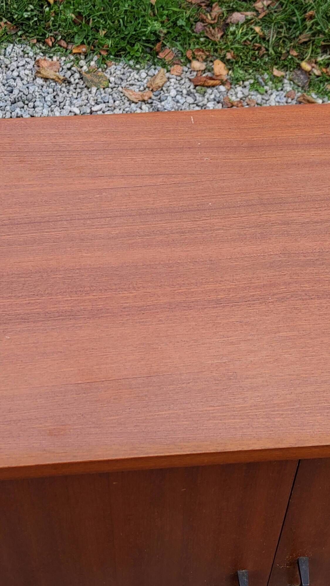 Pair of vintage mahogany sideboards with square metal legs from the 60s