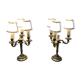 Pair of electrified three-branched candlesticks
