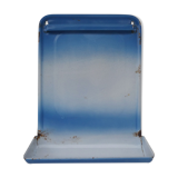old blue enamelled steel utensil drainer