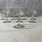 Set of 8 old champagne glasses