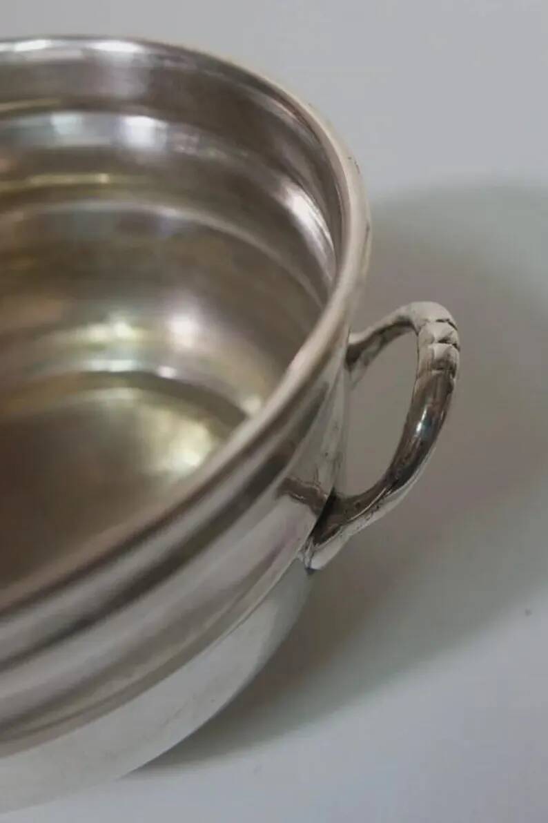 Silver-plated metal cup with diamond stamp "SIS" - 20th century