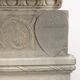 Ancient Renaissance fireplace lintel in pietra serena stone, 15th century.