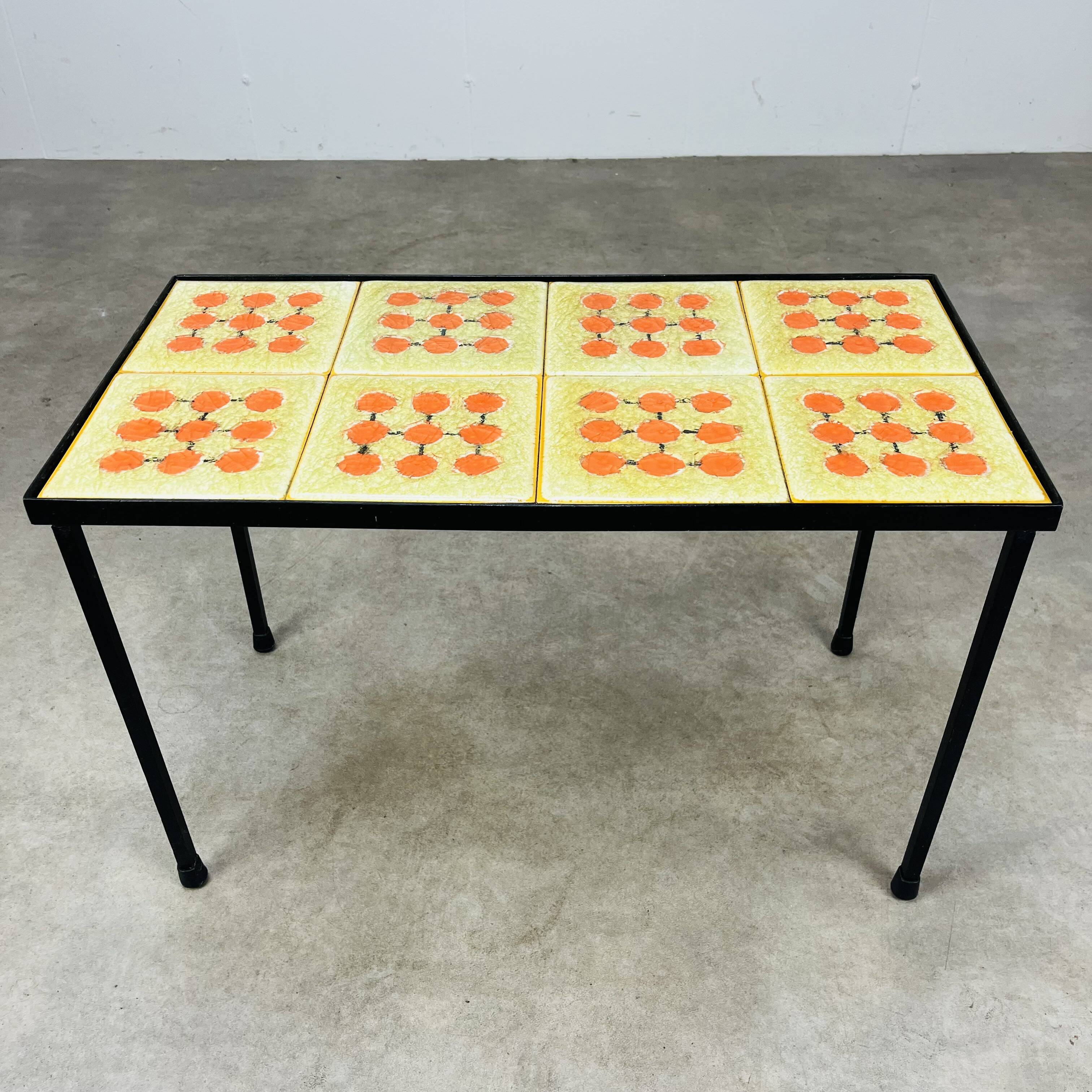 50s ceramic side table, modernist style