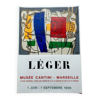 Original lithograph poster of the workshops Mourlot Paris "Léger 1966"