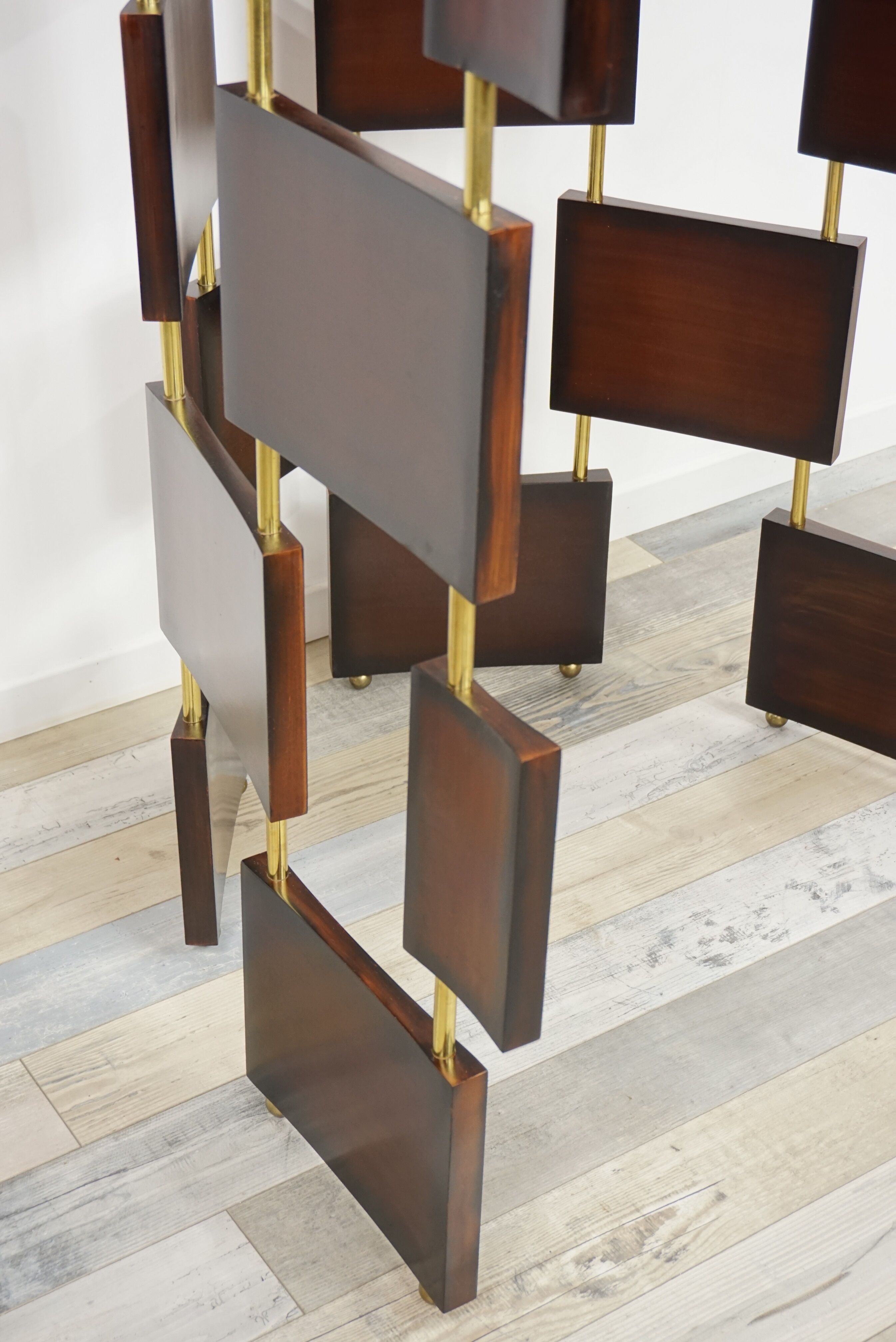 Wooden and brass screen