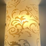 Polished and screen-printed glass sconce by eglo