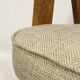 Vintage armchair in natural rustic oak wood herringbone fabric modern design by Chierovsky