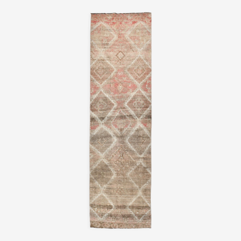 3x10 brown tones oushak runner rug, 85x299cm