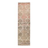 3x10 brown tones oushak runner rug, 85x299cm
