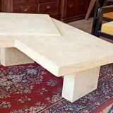 Brutalist coffee table 70s natural stone of Les Eyzies