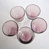 Set of 5 parma-coloured wine glasses