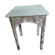 Solid wood stool seat square feet patinated