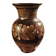 Hungarian pottery vase floral decor brown tone signed mhv