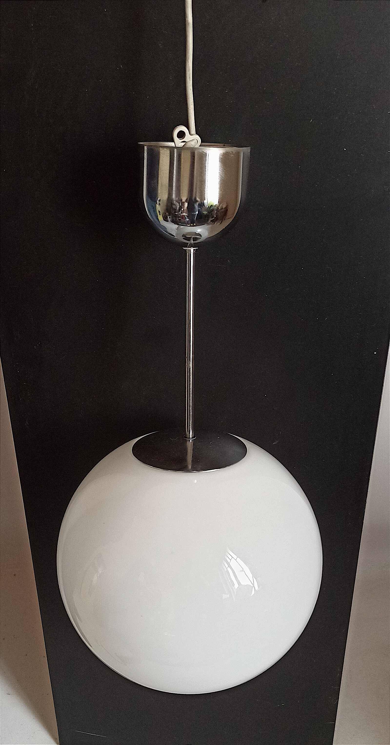 White opaline suspension 70s height 58 cm diameter 48.5 cm