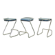 Ensemble de 3 tabourets de bar tubulaires italiens en chrome Z du milieu du siècle, années 1970