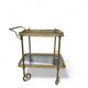 Serving cart - Neoclassical bar trolley in brass and glass