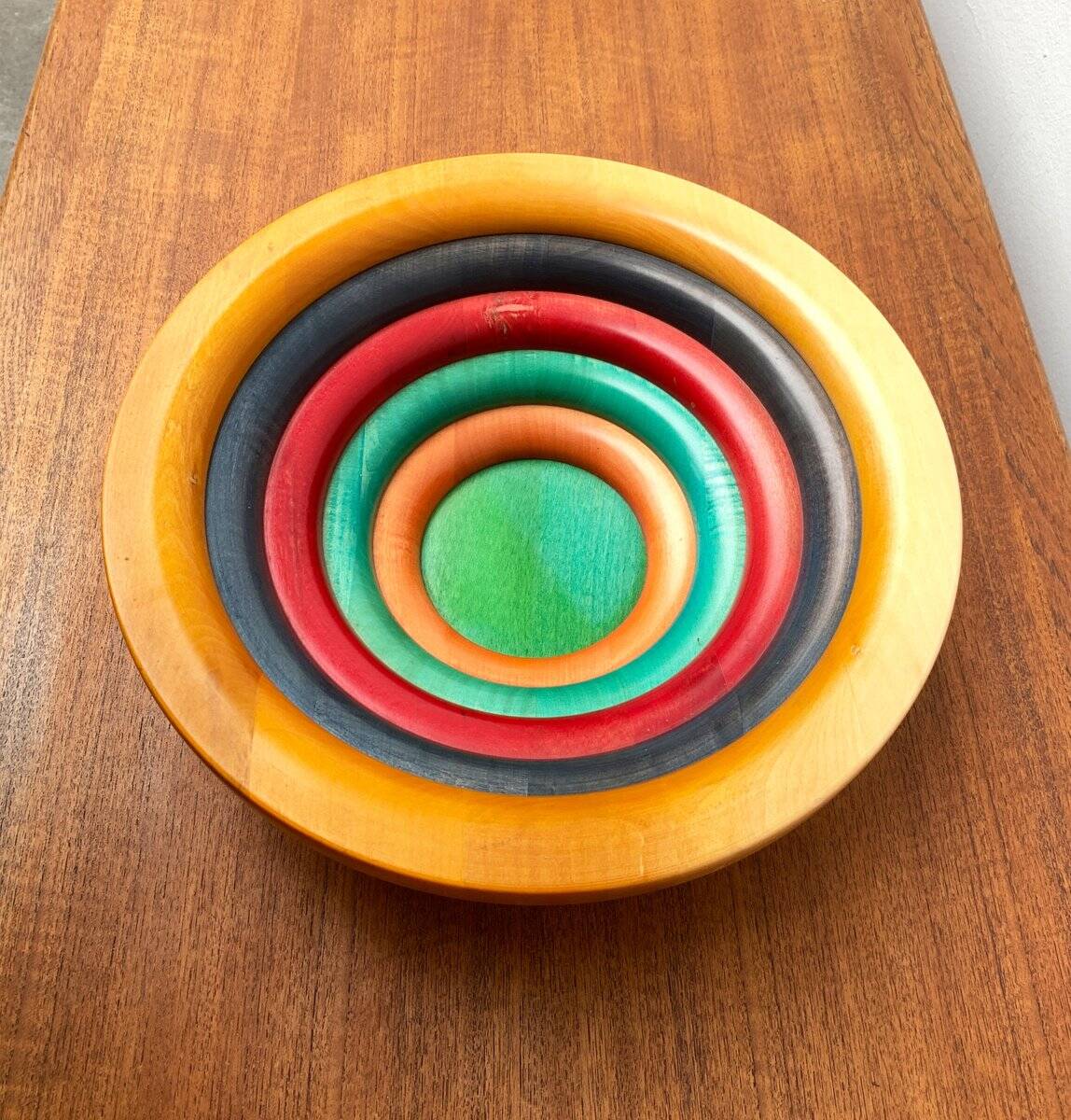 Italian postmodern wooden bowl by Pietro Manzoni