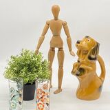 Pitcher / jug Dog / ceramic dachshund / slip / vintage