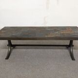 Coffee table in natural stones and wrought iron from the 60s/70s
