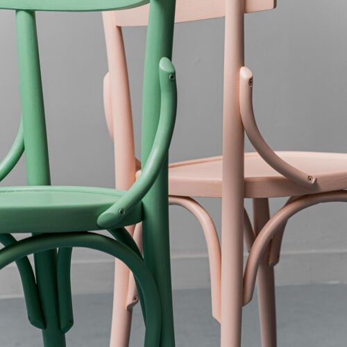 Ensemble de 3 chaises multicolore bois 50s vintage moderne