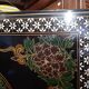 Paravent chinois bois laqué et marqueterie de pierre