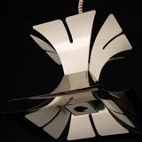1970s Goffredo Reggiani Style Lacquer & Chrome Chandelier