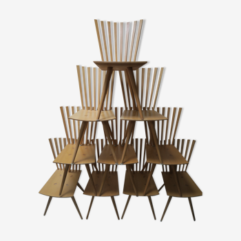 10 chaises « Mikado » par Johannes Foersom et Peter Hiort-Lorenzen , Dk '90