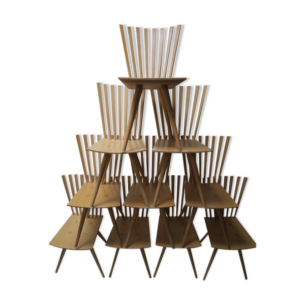 10 chaises « Mikado » par Johannes Foersom et Peter Hiort-Lorenzen , Dk '90